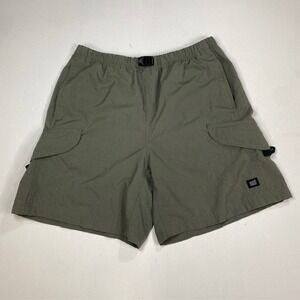 Nike ACG Cargo Shorts Mens Medium Olive Green Belted Hiking Gorpcore 7 In Inseam